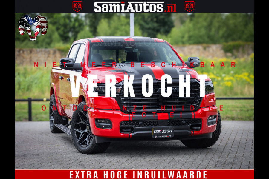 Dodge Ram 1500 Night Premium | RED DEVIL | Full Option | De Meest Luxe Pick-Up in zijn Klasse | Comfortabele Dubbele Cabine met Royale 5 Zitplaatsen | BPM vrij | Nu Leverbaar uit Voorraad | Voorraad Nr 2226 - 4993