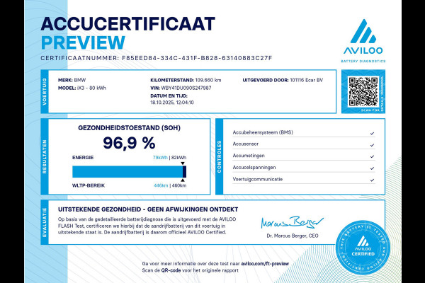 BMW iX3 High Executive 80 kWh | Panoramadak | Lederen bekleding | HUD |  21 inch Velgen | Sportstoelen | M - Sport | SoH (batterijcheck) 96,9 % score!
