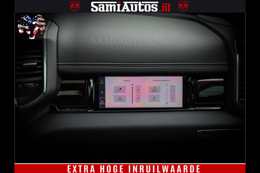 Dodge Ram 1500 GEEN MEERPRIJS | ALL IN | HELLCAT WHEELS | WIDE BODY | Laramie Night | 420Pk 636 Nn | Extra Groot Scherm + Passagiers Scher Comfortabele Dubbele Cabine met Royale 5 Zitplaatsen | Nu Leverbaar uit Voorraad | Voorraad Nr 2223 - 5047 Dodge Ram 1500 GEEN MEERPRIJS | ALL IN | HELLCAT WHEELS | WIDE BODY | Laramie Night | 420Pk 636 Nn | Extra Groot Scherm + Passagiers Scher Comfortabele Dubbele Cabine met Royale 5 Zitplaatsen | Nu Leverbaar uit Voorraad | Voorraad Nr 2223 - 5047