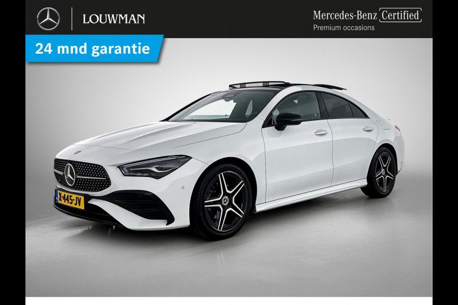 Mercedes-Benz CLA-Klasse 180 AMG Line Panoramadak | 5 spaaks lichtmetalen velgen MBUX wide screen | Navigatie | Parking support met camera achter | Inclusief 24 maanden Mercedes-Benz Certified garantie voor Europa. Mercedes-Benz CLA-Klasse 180 AMG Line Panoramadak | 5 spaaks lichtmetalen velgen MBUX wide screen | Navigatie | Parking support met camera achter | Inclusief 24 maanden Mercedes-Benz Certified garantie voor Europa.