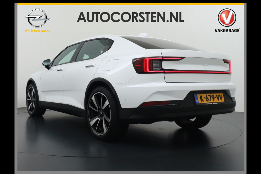 Polestar 2 AUT. 408 pk Long Range Dual Motor SOH 97,5% 78kWh Panorama-Dak Harman&Kardon® Electr.Stoelen Verwarmd+Achterbank+Stuur Adaptive- Verkeersbord detectie Regen-Lichtsensor Virtual-Cockpit Home-Link Bots waarschuwing Autonoom-Rem Lane Assist Keyless Connected 1e Eigenaar Origineel Nederlandse Auto 1.500kg Trekvermogen 660Nm! € 61.000 nieuw!