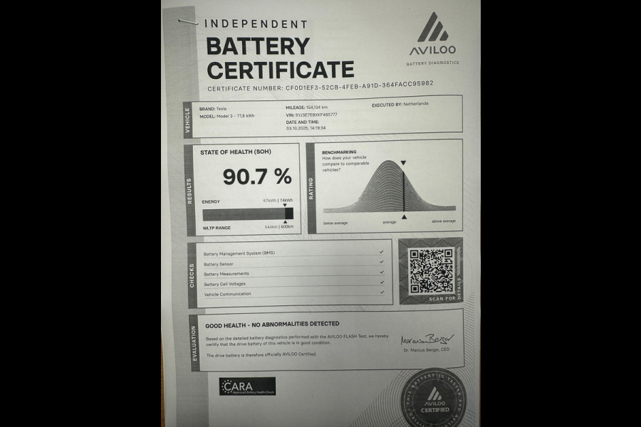 Tesla Model 3 Long Range AWD 75 kWh SOH 91%  TREKHAAK Tesla Model 3 Long Range AWD 75 kWh SOH 91%  TREKHAAK