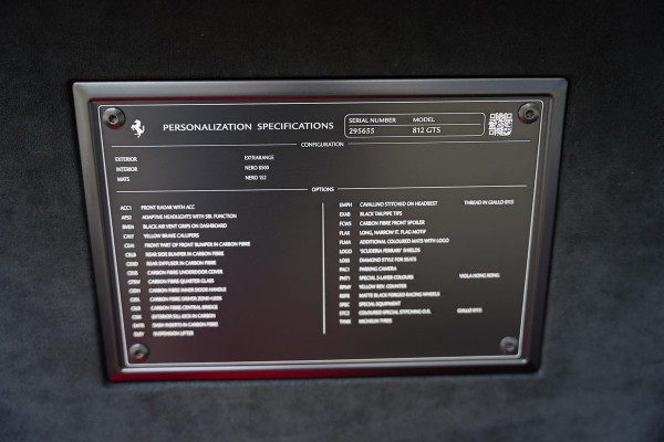 Ferrari 812 GTS 6.5 V12 HELE Viola Hong Kong Carbon Lifting