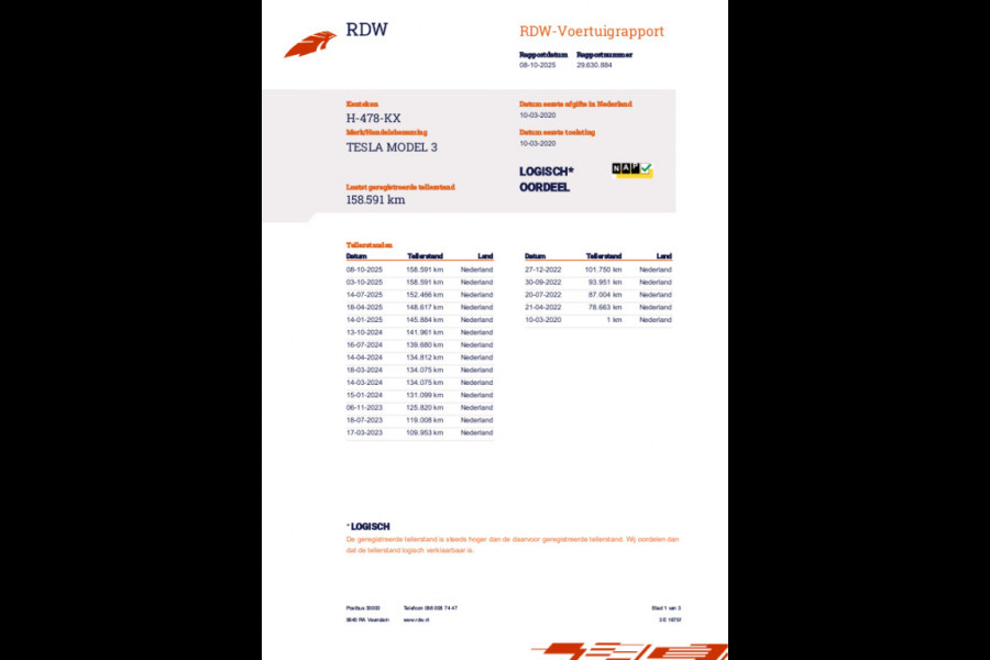 Tesla Model 3 Long Range AWD 75 kWh 87% SOH Trekhaak (1.000kg) Rijklaarprijs!