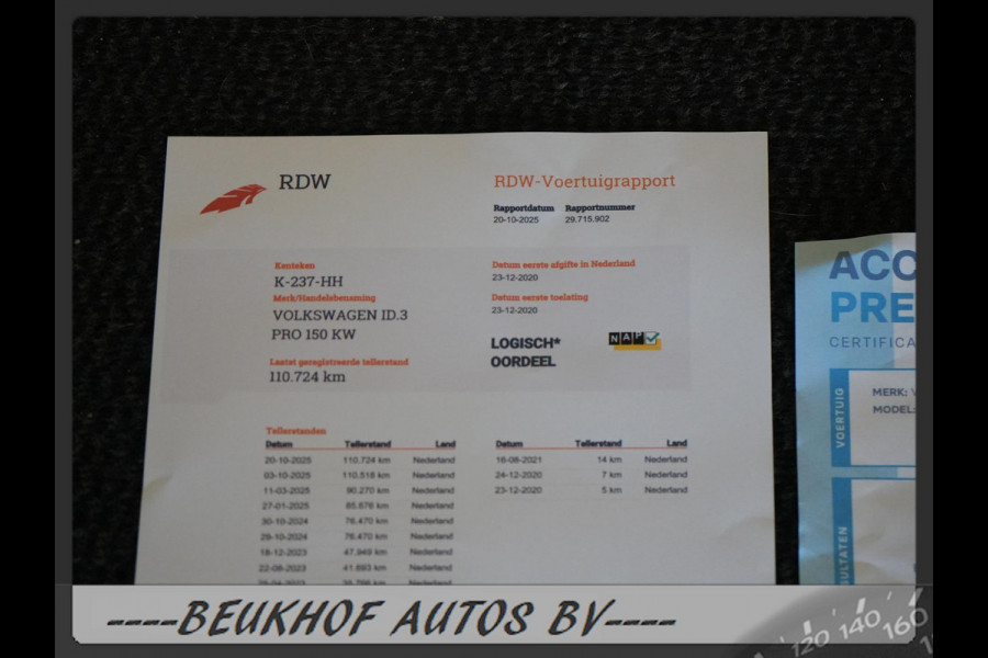 Volkswagen ID.3 First Plus 58 kWh Carplay Nav Camera Soh 91%