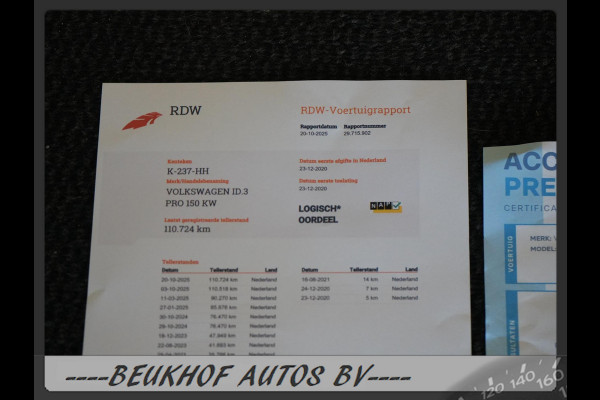 Volkswagen ID.3 First Plus 58 kWh Carplay Nav Camera Soh 91%