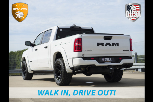 Dodge Ram | 1500 | Limited | Night | 3.0L Twin-Turbo I6 | High Output | | Passenger Display | 14,4 Touch Screen | Harman Kardon | RAMBOX Getoonde accessoires zijn verkrijgbaar tegen meerprijs