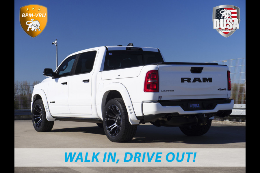 Dodge Ram | 1500 | Limited | Night | 3.0L Twin-Turbo I6 | High Output | BPM-VRIJ | Passenger Display | 14,4 Touch Screen | Harman Kardon | RAMBOX Getoonde accessoires zijn verkrijgbaar tegen meerprijs Dodge Ram | 1500 | Limited | Night | 3.0L Twin-Turbo I6 | High Output | BPM-VRIJ | Passenger Display | 14,4 Touch Screen | Harman Kardon | RAMBOX Getoonde accessoires zijn verkrijgbaar tegen meerprijs