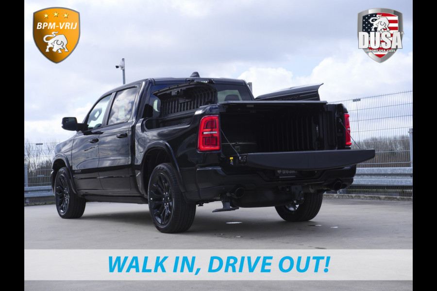 Dodge Ram | 1500 | Limited | Night | 3.0L Twin-Turbo I6 | High Output | BPM-VRIJ | Passenger Display | 14,4 Touch Screen | Harman Kardon | RAMBOX Getoonde accessoires zijn verkrijgbaar tegen meerprijs Dodge Ram | 1500 | Limited | Night | 3.0L Twin-Turbo I6 | High Output | BPM-VRIJ | Passenger Display | 14,4 Touch Screen | Harman Kardon | RAMBOX Getoonde accessoires zijn verkrijgbaar tegen meerprijs