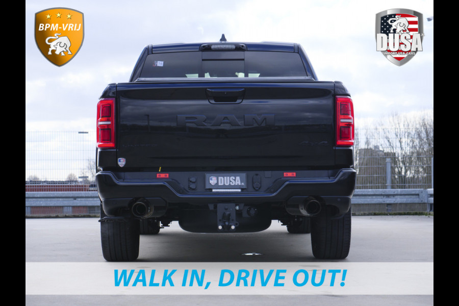 Dodge Ram | 1500 | Limited | Night | 3.0L Twin-Turbo I6 | High Output | BPM-VRIJ | Passenger Display | 14,4 Touch Screen | Harman Kardon | RAMBOX Getoonde accessoires zijn verkrijgbaar tegen meerprijs Dodge Ram | 1500 | Limited | Night | 3.0L Twin-Turbo I6 | High Output | BPM-VRIJ | Passenger Display | 14,4 Touch Screen | Harman Kardon | RAMBOX Getoonde accessoires zijn verkrijgbaar tegen meerprijs