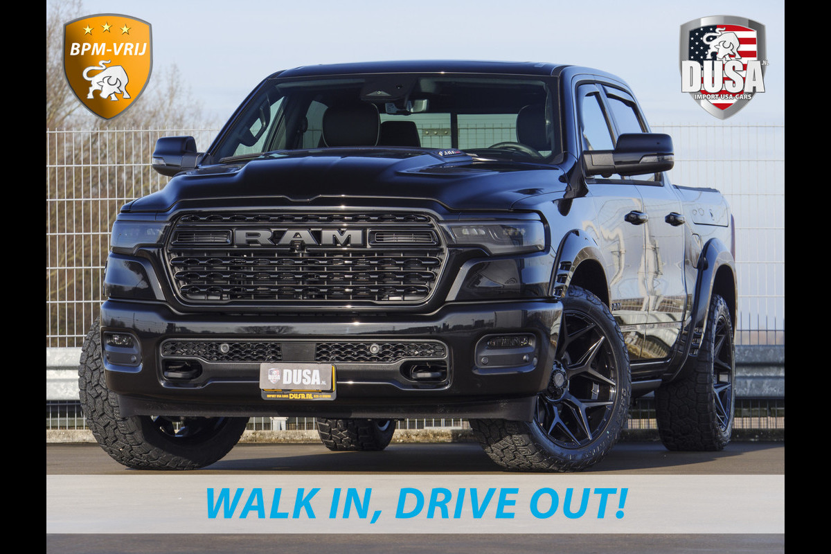 Dodge Ram | 1500 | Limited | Night | 3.0L Twin-Turbo I6 | High Output | BPM-VRIJ | Passenger Display | 14,4 Touch Screen | Harman Kardon | RAMBOX Getoonde accessoires zijn verkrijgbaar tegen meerprijs Dodge Ram | 1500 | Limited | Night | 3.0L Twin-Turbo I6 | High Output | BPM-VRIJ | Passenger Display | 14,4 Touch Screen | Harman Kardon | RAMBOX Getoonde accessoires zijn verkrijgbaar tegen meerprijs