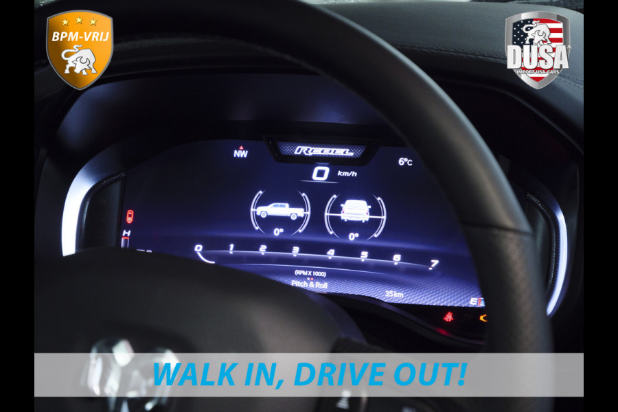 Dodge Ram | 1500 | Rebel | Premium | 4x4 | Crew Cab | 3.0L Twin-turbo I6 | BPM-VRIJ | 14,4 inch Touchscreen | LPG | Harman Kardon | Getoonde accessoires zijn verkrijgbaar tegen meerprijs Dodge Ram | 1500 | Rebel | Premium | 4x4 | Crew Cab | 3.0L Twin-turbo I6 | BPM-VRIJ | 14,4 inch Touchscreen | LPG | Harman Kardon | Getoonde accessoires zijn verkrijgbaar tegen meerprijs