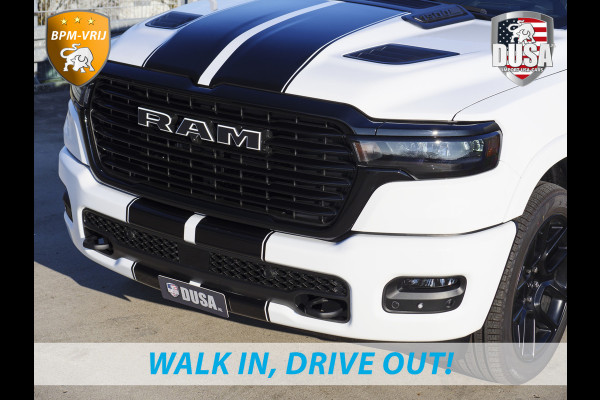Dodge Ram | 1500 | Laramie | Premium Night | 3.0L I6 Hurricane | Crew Cab | 4X4 | Niveau regeling | 14,4-inch Touchscreen | BPM-VRIJ | Getoonde accessoires zijn verkrijgbaar tegen meerprijs