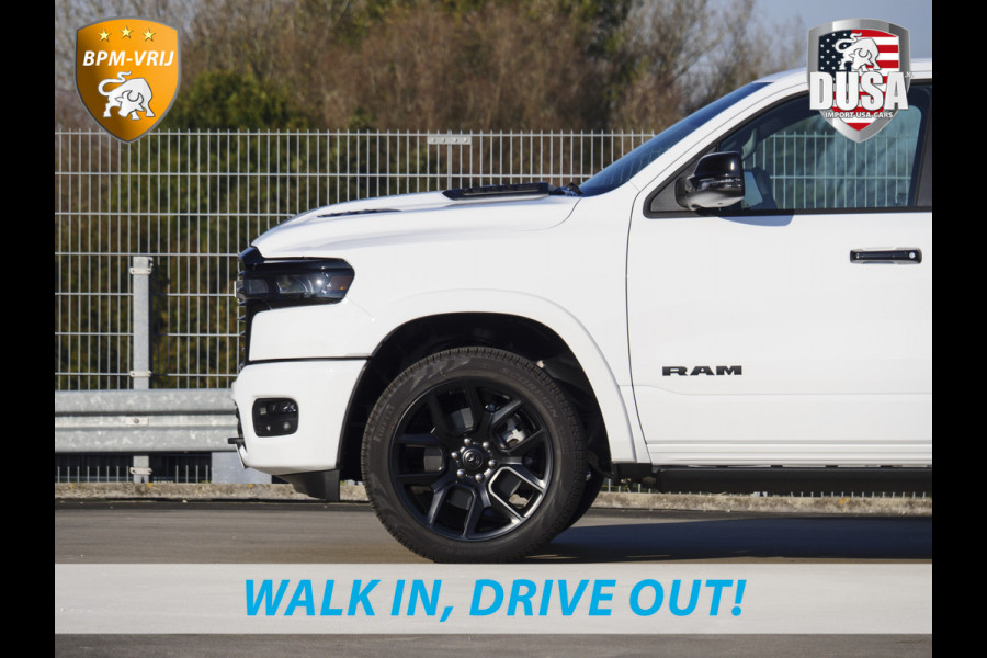 Dodge Ram | 1500 | Laramie | Premium Night | 3.0L I6 Hurricane | Crew Cab | 4X4 | Niveau regeling | 14,4-inch Touchscreen | BPM-VRIJ | Getoonde accessoires zijn verkrijgbaar tegen meerprijs