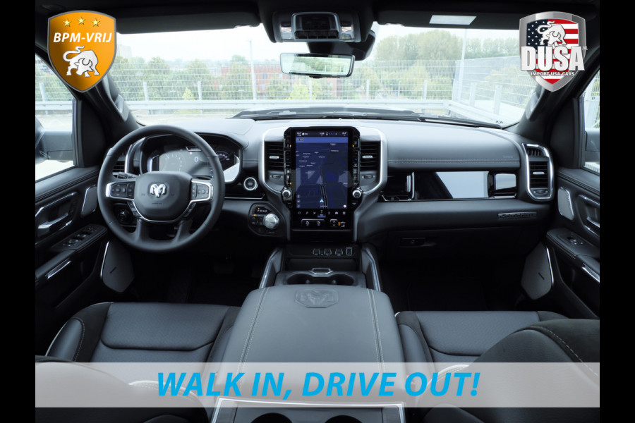 Dodge Ram | 1500 | Laramie | Premium Night | 3.0L I6 Hurricane | Crew Cab | 4X4 | Niveau regeling | 14,4-inch Touchscreen | BPM-VRIJ | Getoonde accessoires zijn verkrijgbaar tegen meerprijs