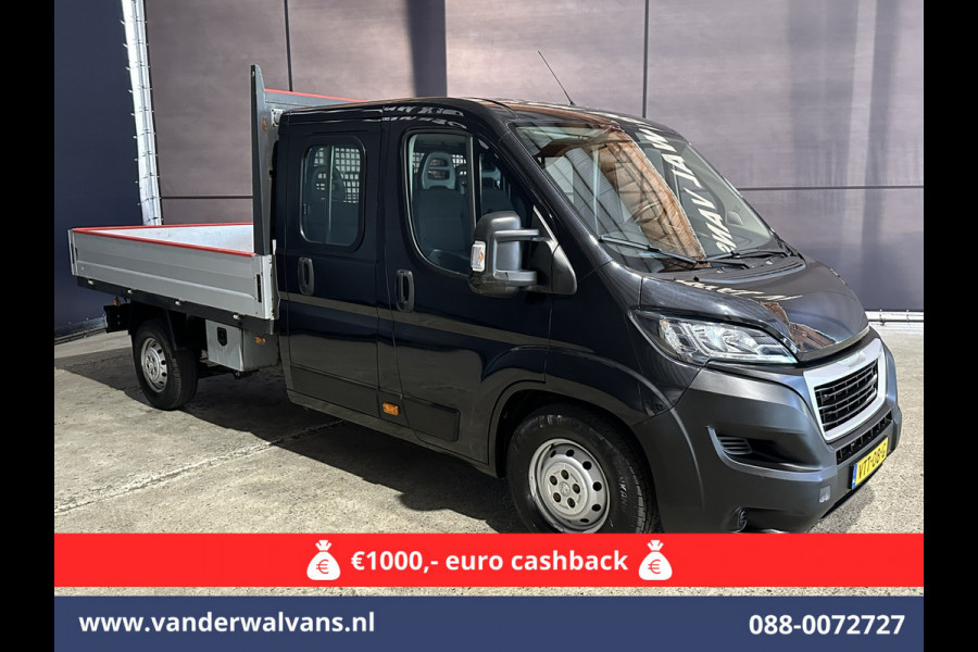 Peugeot Boxer 2.2 Blue HDi 140 pk Pick up 7 Persoons Dubbele cabine open laadbak Euro6 Airco | 7-Zits | 3000kg trekvermogen
