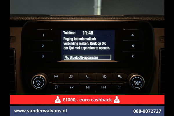 Ford Transit Custom 2.0 TDCI L1H1 Euro6 Airco | Camera | LED | Cruisecontrol | Parkeersensoren Bijrijdersbank, 2500kg trekvermogen