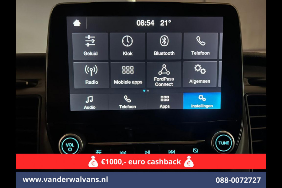 Ford Transit Custom 2.0 TDCI L2H1 Euro6 # Airco | Camera | Apple Carplay | Android Auto | LED | Cruisecontrol Parkeersensoren, verwarmde voorruit, Bijrijdersbank, 2800kg trekvermogen