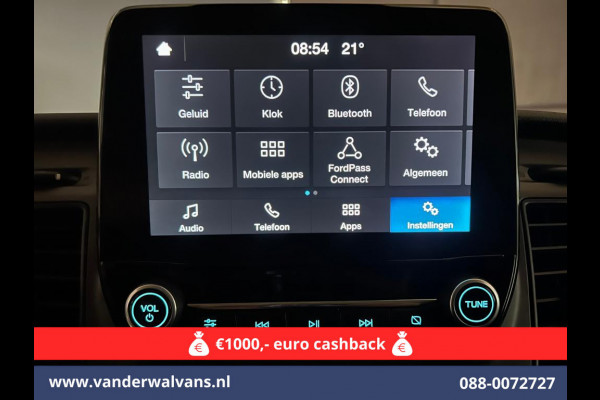 Ford Transit Custom 2.0 TDCI L2H1 Euro6 # Airco | Camera | Apple Carplay | Android Auto | LED | Cruisecontrol Parkeersensoren, verwarmde voorruit, Bijrijdersbank, 2800kg trekvermogen