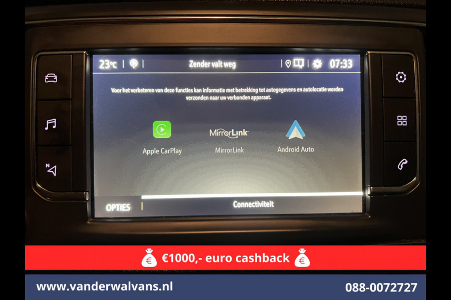Opel Vivaro 2.0 CDTI 177pk Automaat L3H1 Euro6 # Airco | Camera | Apple Carplay | Android Auto Cruisecontrol, Parkeersensoren, Bijrijdersbank, 2500kg trekvermogen