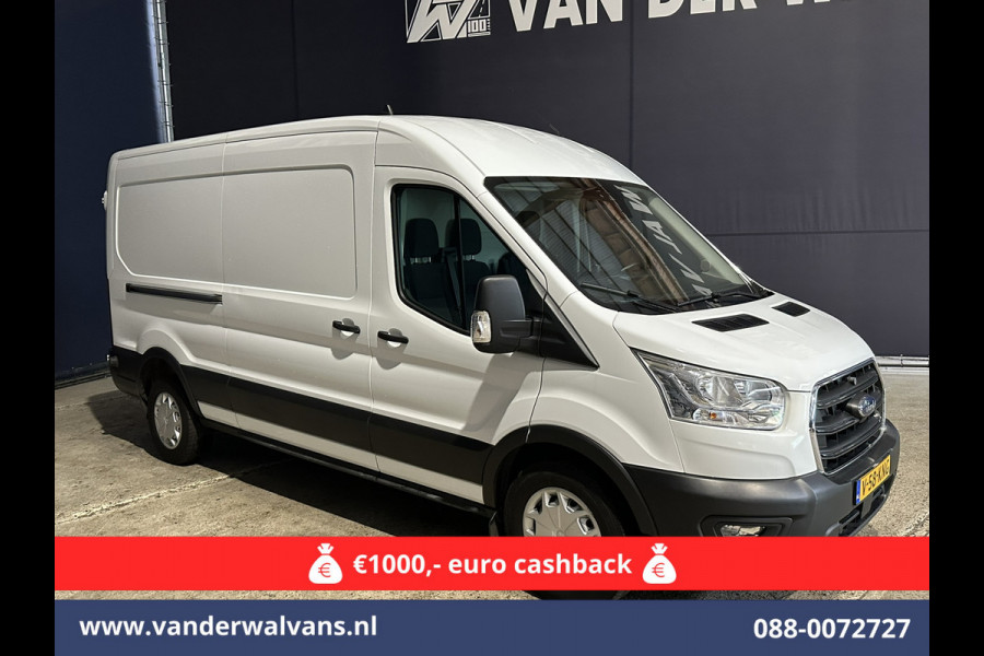 Ford Transit 2.0 TDCI 131pk L3H2 Euro6 Airco | Camera | Navigatie | Apple Carplay | Cruisecontrol Stoelverwarming, Verwarmde voorruit, Parkeersensoren, Bijrijdersbank, 2500kg trekvermogen