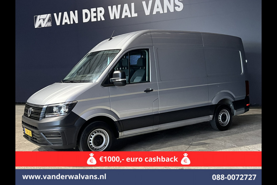 Volkswagen Crafter 2.0 TDI 141pk L3H3 L2H2 Euro6 Airco | Navigatie | Apple Carplay | Cruisecontrol Android Auto, Bijrijdersbank, 3000kg trekvermogen, zilver
