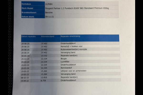 Peugeot Partner 1.2 111PK EURO 6 PureTech Premium CarPlay/cruise control/navigatie systeem Peugeot Partner 1.2 111PK EURO 6 PureTech Premium CarPlay/cruise control/navigatie systeem