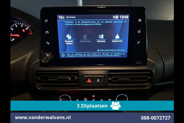 Peugeot Partner 1.5 BlueHDI L1H1 Euro6 Airco | 3-Zits | Apple Carplay | Android Auto | Cruisecontrol Parkeersensoren, Bijrijdersbank Peugeot Partner 1.5 BlueHDI L1H1 Euro6 Airco | 3-Zits | Apple Carplay | Android Auto | Cruisecontrol Parkeersensoren, Bijrijdersbank