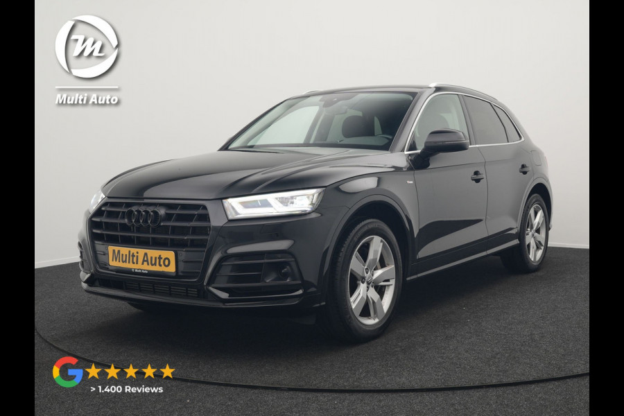Audi Q5 50 TFSI e quattro S Line Plug In Hybrid 299pk Dealer O.H PHEV | Luchtvering | Trekhaak Af Fabriek | Adaptive Cruise | Camera | Virtual | Apple Carplay | Alcantara Sportstoelen Verwarmd | Keyless | Navigatie | DAB |