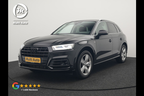 Audi Q5 50 TFSI e quattro S Line Plug In Hybrid 299pk Dealer O.H PHEV | Luchtvering | Trekhaak Af Fabriek | Adaptive Cruise | Camera | Virtual | Apple Carplay | Alcantara Sportstoelen Verwarmd | Keyless | Navigatie | DAB |