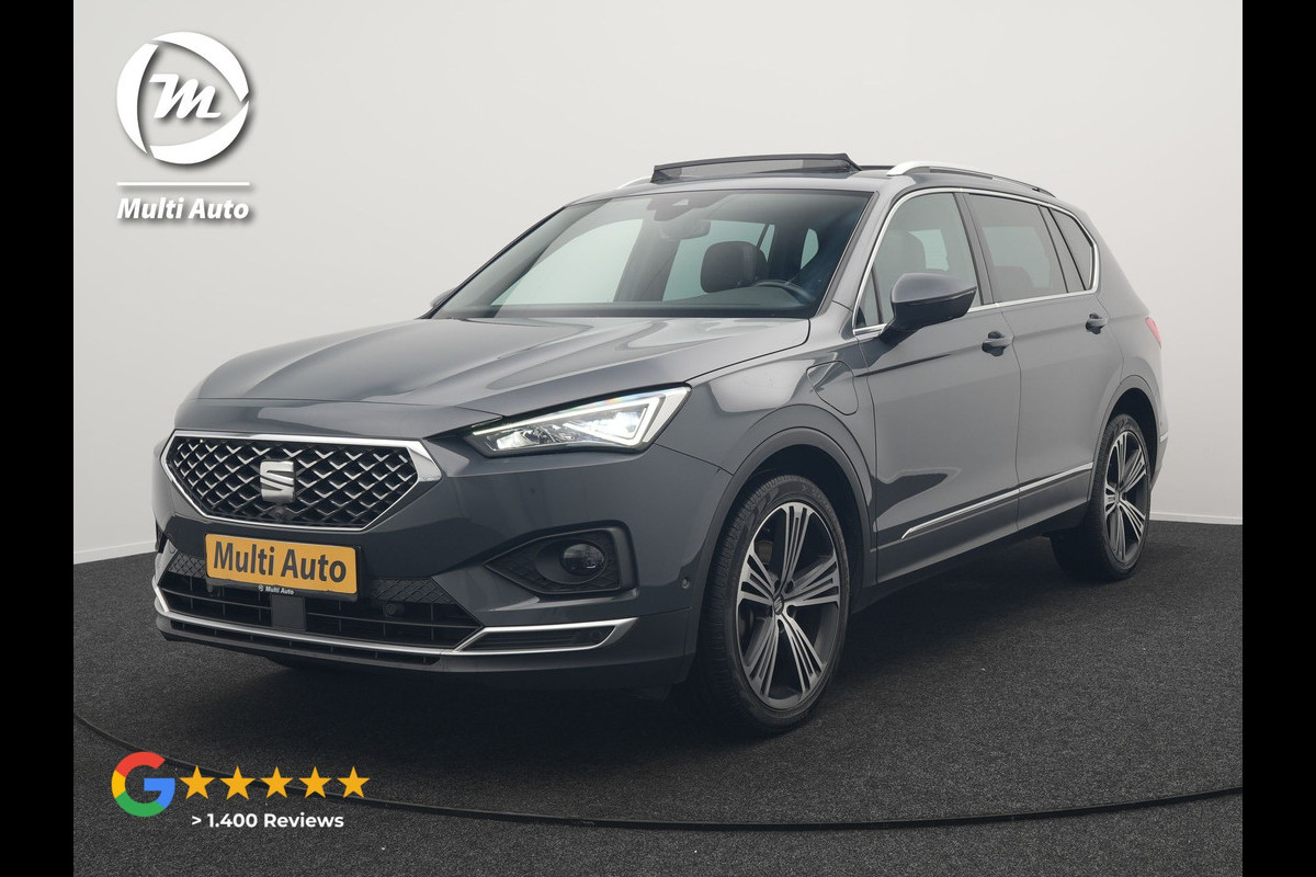 Seat Tarraco 1.4 TSI e-Hybrid Xcellence Plug In Hybrid 245pk Dealer O.H PHEV | Trekhaak Af Fabriek | Panodak | Adaptive Cruise | 360 Camera | Lederen Sportstoelen Memory & Verwarmd | Apple Carplay | Virtual | Stuur Verwarmd | Blis | Navigatie | DAB | 20"L.M |