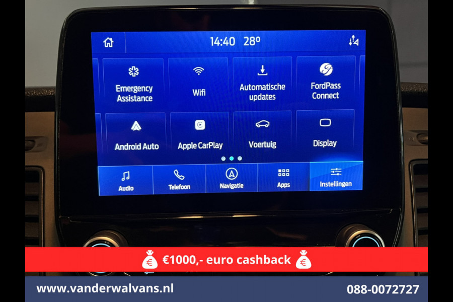 Ford Transit 2.0 TDCI 130pk L3H2 Euro6 Airco | Navigatie | Stoelverwarming | Camera | Apple Carplay | Android Auto LED, cruisecontrol, parkeersensoren, verwarmde voorruit, 2500kg trekvermogen