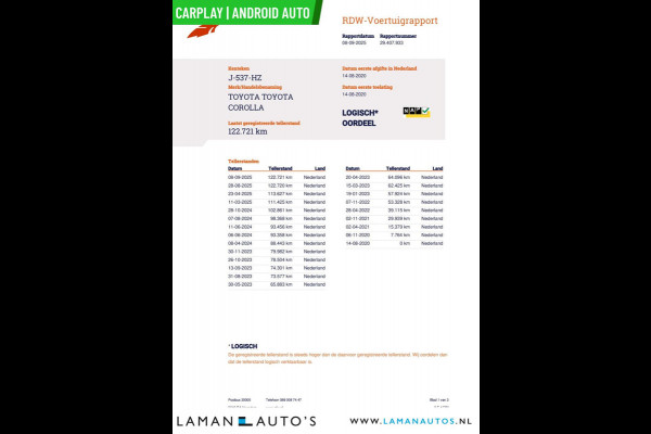 Toyota Corolla Touring Sports 1.8 Hybrid 122pk Business Plus | CarPlay ECC Navi 17" LMV LED ACC Camera Metallic | Hybrid Voorschoten