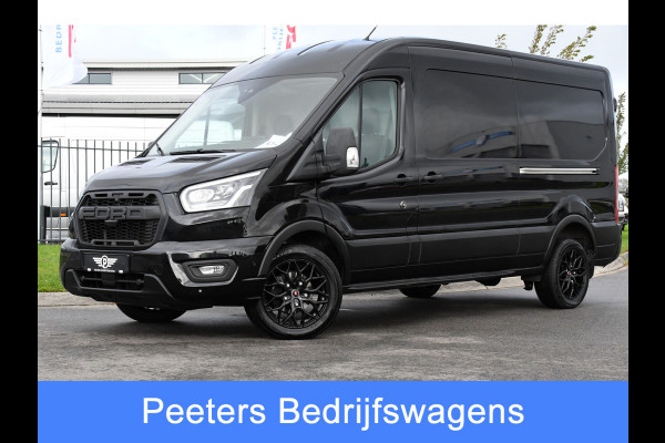 Ford Transit 350 2.0 TDCI L3H2 RWD Black Edition Adaptieve Cruise, Camera, 3500kg Trekhaak, 2 x Schuifdeur, Carplay, Xenon, 165pk, Automaat, Uniek! Ford Transit 350 2.0 TDCI L3H2 RWD Black Edition Adaptieve Cruise, Camera, 3500kg Trekhaak, 2 x Schuifdeur, Carplay, Xenon, 165pk, Automaat, Uniek!
