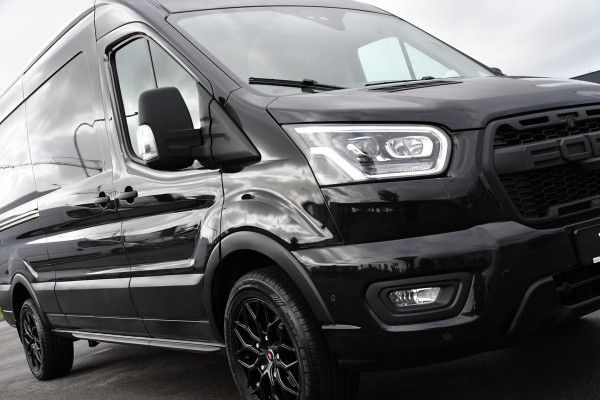 Ford Transit 350 2.0 TDCI L3H2 RWD Black Edition Adaptieve Cruise, Camera, 3500kg Trekhaak, 2 x Schuifdeur, Carplay, Xenon, 165pk, Automaat, Uniek! Ford Transit 350 2.0 TDCI L3H2 RWD Black Edition Adaptieve Cruise, Camera, 3500kg Trekhaak, 2 x Schuifdeur, Carplay, Xenon, 165pk, Automaat, Uniek!