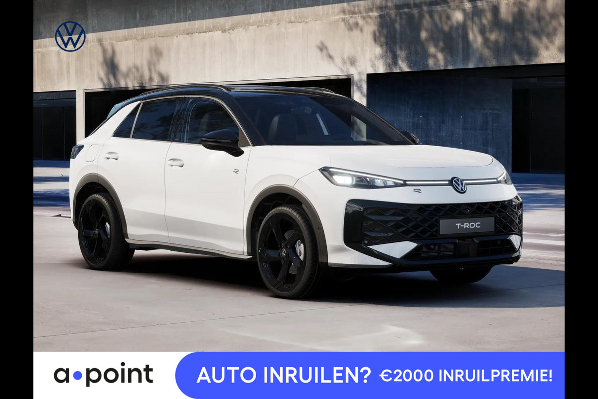 Volkswagen T-Roc R-Line First Edition 1.5 eTSI 110 kW / 150 PK SUV | Panoramaschuif-kanteldak | Assistance Pakket | Trekhaak | Black Style Pakket | Koplampverlichting matrix-led (IQ.LIGHT) | Elek. achterklep | Zwart dak Volkswagen T-Roc R-Line First Edition 1.5 eTSI 110 kW / 150 PK SUV | Panoramaschuif-kanteldak | Assistance Pakket | Trekhaak | Black Style Pakket | Koplampverlichting matrix-led (IQ.LIGHT) | Elek. achterklep | Zwart dak