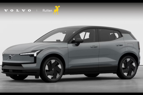 Volvo EX30 272PK Automaat Single Ext. Range Plus Europa / Elektrische stoelen met geheugen / Stoel - en stuurwielverwarming / Harman Kardon audio / Elektrische achterklep / Keyless entry / Adaptieve Cruise Control / BLIS / Dodehoek Detectie / Parkeersensoren voor en achter / Achteruitrijcamera / Warmtepomp / Google Services/