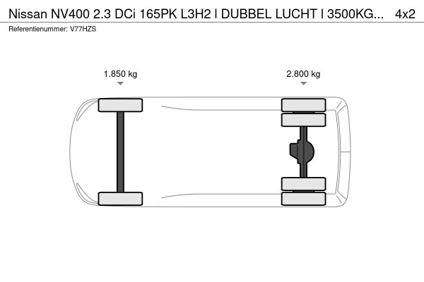 Nissan NV400 2.3 DCi 165PK L3H2 l DUBBEL LUCHT l 3500KG TREKGEWICHT l NAVI l AIRCO