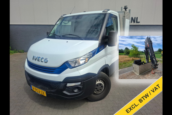 Iveco Daily 3.0I CNG Kraan Laadbak AUT-6 HIAB 3-Persoons Ecc Trekhaak Camera Blue power Alpine 2-Din Infotainment Sys. Bluetooth Opbergkasten Betonplex Vloer Compressed Natural Gas (CNG) EURO-6 375 35S14N Voertuig 1e Eigenaar Euro 6