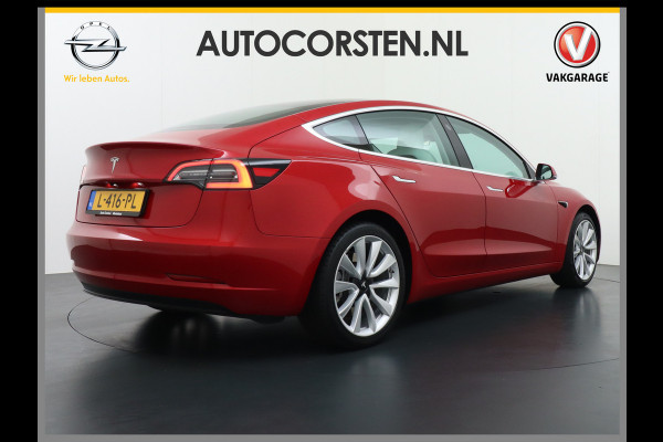 Tesla Model 3 RWD+ 60kWh 325PK LFP Licht Interieur 19"Lmv FSD-3 Comp. AutoPilot Leder PanoDak Adaptive-Cruise Lmv Camera's Elektr.-Stuur+Stoel Navi LED Comfortstoelen ACC DAB Keyless en Voorverwarmen interieur via App One-Pedal-Drive In zeer nette staat! Origineel Nederlandse auto tot 11kw laden thuis! Garantie Accu tot 30-6-2029 max 160.000km