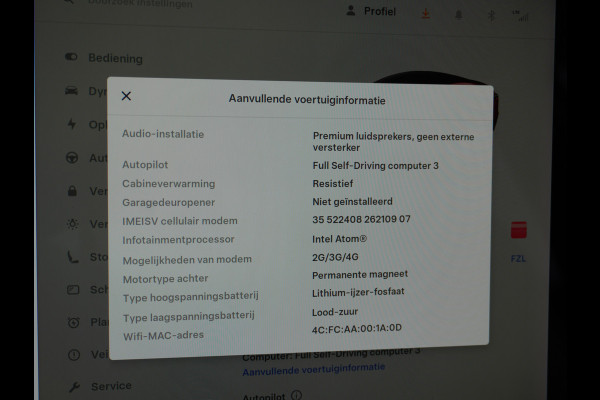 Tesla Model 3 RWD+ 60kWh 325PK LFP Licht Interieur 19"Lmv FSD-3 Comp. AutoPilot Leder PanoDak Adaptive-Cruise Lmv Camera's Elektr.-Stuur+Stoel Navi LED Comfortstoelen ACC DAB Keyless en Voorverwarmen interieur via App One-Pedal-Drive In zeer nette staat! Origineel Nederlandse auto tot 11kw laden thuis! Garantie Accu tot 30-6-2029 max 160.000km