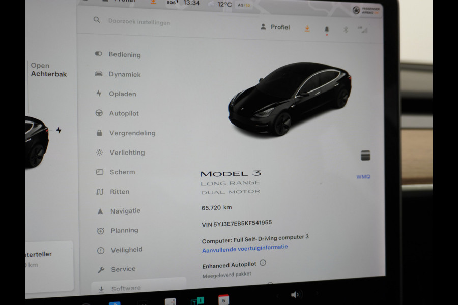Tesla Model 3 Long Range 75kWh 463PK SOH 90% FSD Full Self Driving Computer-3 Premium Audio 4wd  18" Lmv AutoPilot Panoramadak Camera's Leder  Stoel en achterbank verwarming Keyless Electr.Stoelen+Memory+Easy-Entry WiFi Origineel Nederlandse auto Grootste accu, Tot 16,5kwh thuis laden. Tesla Model 3 Long Range 75kWh 463PK SOH 90% FSD Full Self Driving Computer-3 Premium Audio 4wd  18" Lmv AutoPilot Panoramadak Camera's Leder  Stoel en achterbank verwarming Keyless Electr.Stoelen+Memory+Easy-Entry WiFi Origineel Nederlandse auto Grootste accu, Tot 16,5kwh thuis laden.