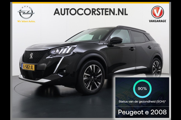Peugeot e-2008 EV GT Pack 50kWh SOH 90% Panorama-Schuifdak Apple Carplay Android Auto Navi Ecc Adap.Cruise 360°Camera Stoelverwarming Blindspot Privacy Glas Lmv 18" Lane Assist Keyless Bluetooth Pack Safety Plus 1e Eigenaar 100% Dealeronderhouden Origineel Nederlandse Auto