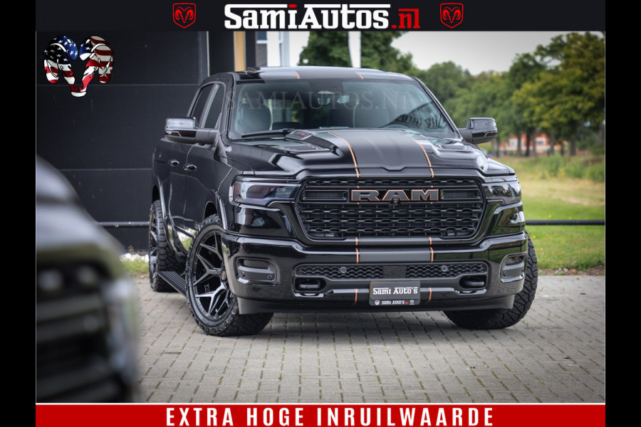 Dodge Ram 1500 Limited Night H.O 540HP 706Nm | Massage + Full Option | De Meest Luxe en Volle Pick-Up in zijn Klasse | Comfortabele Dubbele Cabine met Royale 5 Zitplaatsen | BPM vrij | Nu Leverbaar uit Voorraad | Voorraad Nr 2338 - 5404