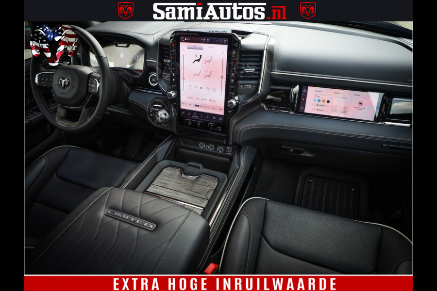 Dodge Ram 1500 Limited Night H.O 540HP 706Nm | Massage + Full Option | De Meest Luxe en Volle Pick-Up in zijn Klasse | Comfortabele Dubbele Cabine met Royale 5 Zitplaatsen | BPM vrij | Nu Leverbaar uit Voorraad | Voorraad Nr 2338 - 5404