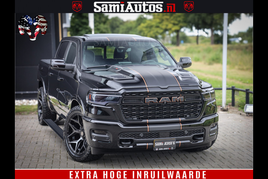 Dodge Ram 1500 Limited Night H.O 540HP 706Nm | Massage + Full Option | De Meest Luxe en Volle Pick-Up in zijn Klasse | Comfortabele Dubbele Cabine met Royale 5 Zitplaatsen | BPM vrij | Nu Leverbaar uit Voorraad | Voorraad Nr 2338 - 5404