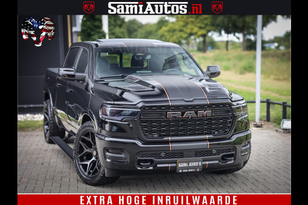 Dodge Ram 1500 Limited Night H.O 540HP 706Nm | Massage + Full Option | De Meest Luxe en Volle Pick-Up in zijn Klasse | Comfortabele Dubbele Cabine met Royale 5 Zitplaatsen | BPM vrij | Nu Leverbaar uit Voorraad | Voorraad Nr 2338 - 5404