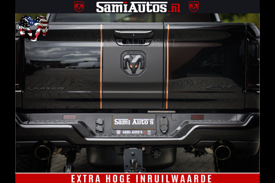 Dodge Ram 1500 Limited Night H.O 540HP 706Nm | Massage + Full Option | De Meest Luxe en Volle Pick-Up in zijn Klasse | Comfortabele Dubbele Cabine met Royale 5 Zitplaatsen | BPM vrij | Nu Leverbaar uit Voorraad | Voorraad Nr 2338 - 5404