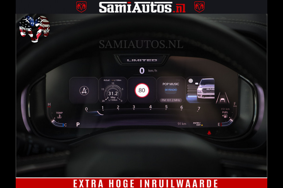Dodge Ram 1500 Limited Night H.O 540HP 706Nm | Massage + Full Option | De Meest Luxe en Volle Pick-Up in zijn Klasse | Comfortabele Dubbele Cabine met Royale 5 Zitplaatsen | BPM vrij | Nu Leverbaar uit Voorraad | Voorraad Nr 2338 - 5404