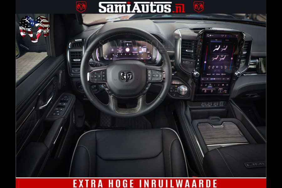 Dodge Ram 1500 Limited Night H.O 540HP 706Nm | Massage + Full Option | De Meest Luxe en Volle Pick-Up in zijn Klasse | Comfortabele Dubbele Cabine met Royale 5 Zitplaatsen | BPM vrij | Nu Leverbaar uit Voorraad | Voorraad Nr 2338 - 5404